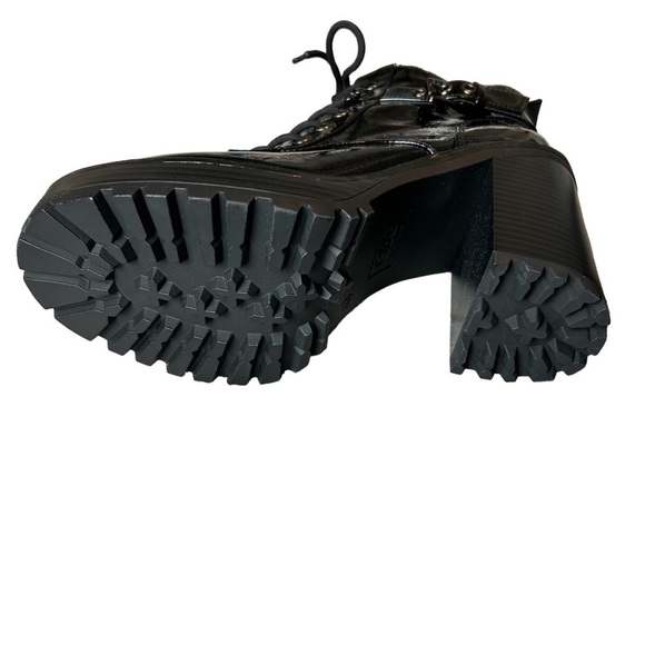 GBG Los Angeles Sammie Black Lace Up High Heeled Platform Boot Sz.8 - Picture 6 of 12